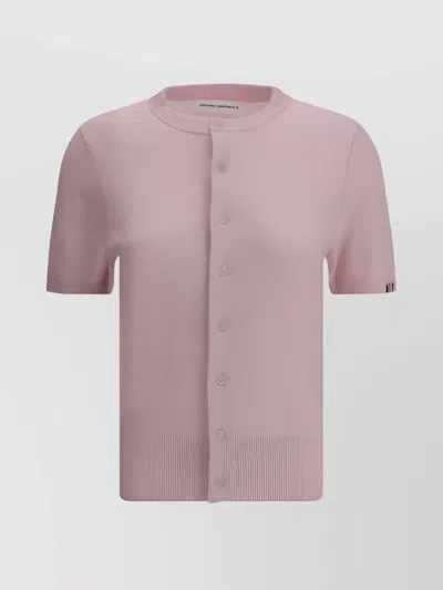 Extreme Cashmere Short-sleeve Cashmere Knit Cardigan In Pink