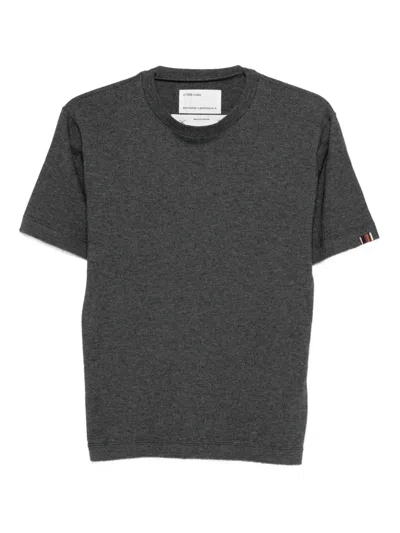 Extreme Cashmere Short-sleeve Striped T-shirt In Gray