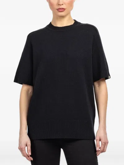 Extreme Cashmere Short-sleeve Sweater In Black