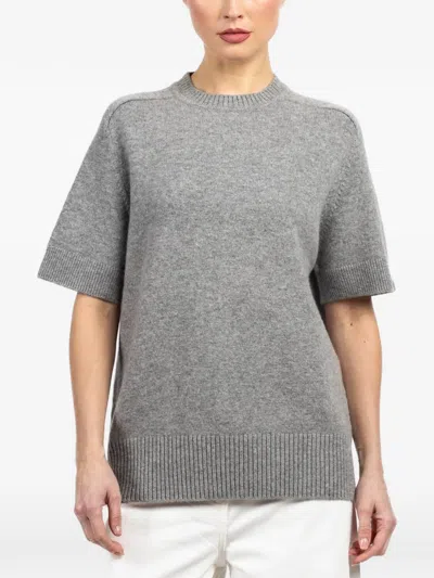 Extreme Cashmere Short-sleeve Sweater In Gray