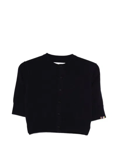 Extreme Cashmere Crew Neck Cashmere Knit Cardigan In Black