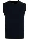 Extreme Cashmere Womens Raven N421 Player Sleeveless Cotton-cashmere Blend Tank Top In Blue