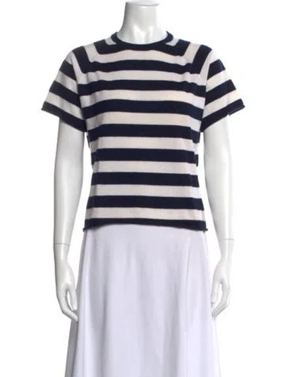 Pre-owned Extreme Cashmere Striped Crew Neck Sweater In Blue