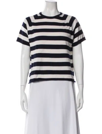 Pre-owned Extreme Cashmere Striped Crew Neck T-shirt In Blue