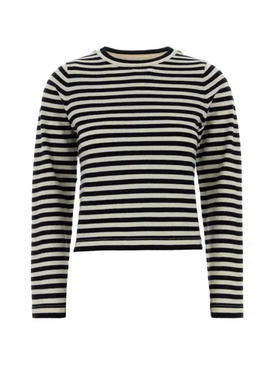 Extreme Cashmere Striped Embroidery Sweater In Multi