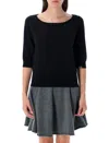 Extreme Cashmere Half-sleeves Detailed Cashmere Sweater In Black