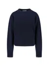 Extreme Cashmere Chic Neutral Knit Sweaters In Blue