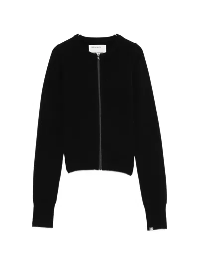 Extreme Cashmere Tangerine Zip-up Cardigan In Black