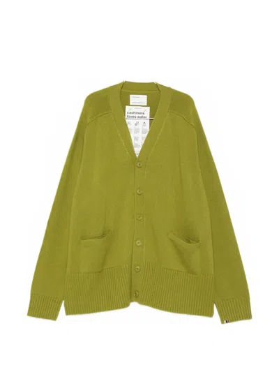 Extreme Cashmere Taurus Pocket Cardigan In Green