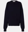 Extreme Cashmere Tes Long-sleeved Minimalist Pullover Sweater In Black