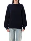 Extreme Cashmere Tes Long-sleeved Minimalist Pullover Sweater In Black