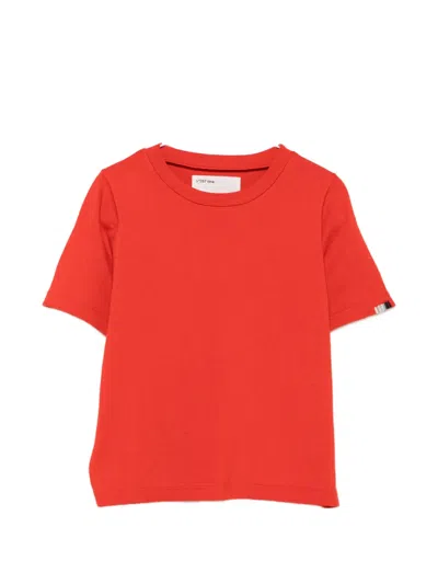Extreme Cashmere Tina Cropped Short-sleeve T-shirt In Red