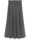 Extreme Cashmere Ribbed-knit Midi Skirt In Grey