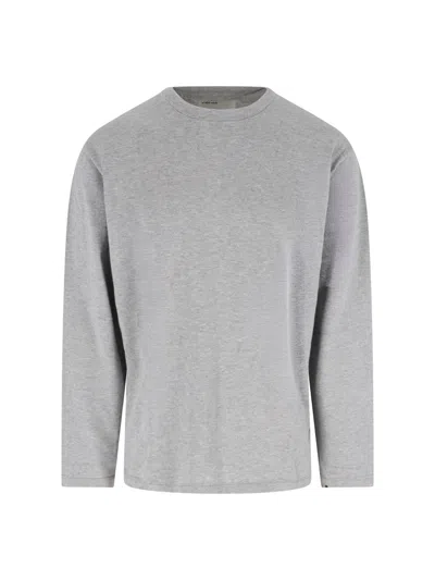 Extreme Cashmere Unisex Crewneck Long Sleeve Sweater In Grey