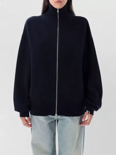 Extreme Cashmere Unisex High Neck Lightweight Casual Knitwear In Blue