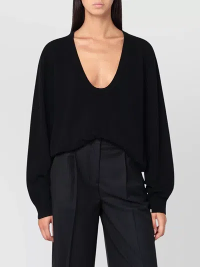 EXTREME CASHMERE V-NECK CASHMERE SWEATER WITH RIBBED CUFFS AND HEM