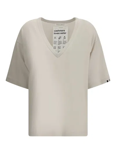Extreme Cashmere V-neck Half-sleeve Top In Neutral