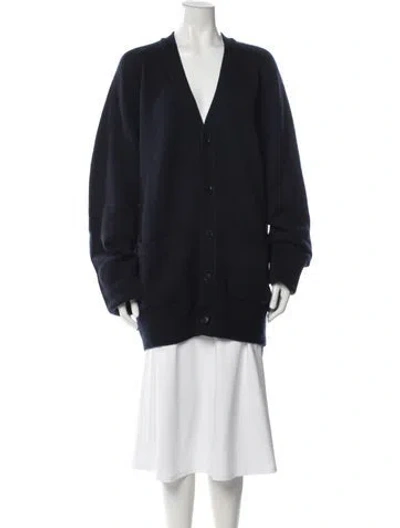 Pre-owned Extreme Cashmere V-neck Sweater In Blue