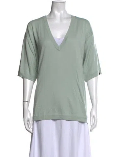 Pre-owned Extreme Cashmere V-neck Sweater In Green