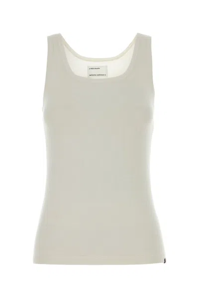 Extreme Cashmere White Cotton Blend Claudia Tank Top