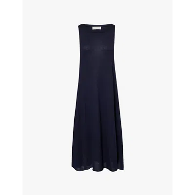 Extreme Cashmere Womens Navy Mia Sleeveless Midi Dress