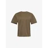 Extreme Cashmere Womens Army Cuba Round-neck Cotton And Cashmere-blend Knitted T-shirt