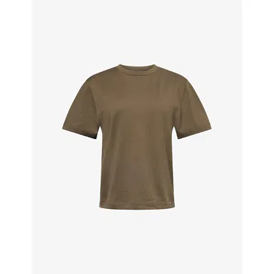 Extreme Cashmere Womens Army Cuba Round-neck Cotton And Cashmere-blend Knitted T-shirt