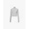 Extreme Cashmere Womens Grey N302 Lemon Funnel-neck Cashmere-blend Knitted Cardigan In Gray
