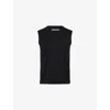 Extreme Cashmere Womens Raven N421 Player Sleeveless Cotton-cashmere Blend Tank Top In Black