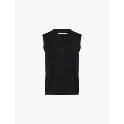 Extreme Cashmere Womens Raven N421 Player Sleeveless Cotton-cashmere Blend Tank Top In Black