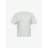 Extreme Cashmere Womens Cuba Round-neck Cotton And Cashmere-blend Knitted T-shirt Glass In Silver