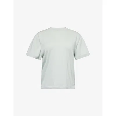 Extreme Cashmere Womens Cuba Round-neck Cotton And Cashmere-blend Knitted T-shirt Glass In Transparent