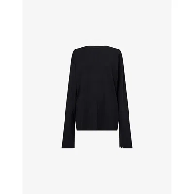 Extreme Cashmere Womens Raven N347 Aries Round-neck Cotton-cashmere Blend Knitted Jumper In Black