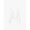 Extreme Cashmere Womens Aries Round-neck Cotton And Cashmere-blend Knitted Jumper Snow In White