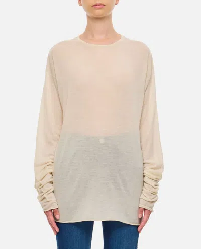 Extreme Cashmere X Gemini Cashmere Round Neck Sweater In Beige