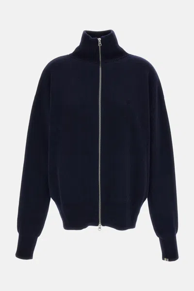 Extreme Cashmere X N.319 Sporty Cardigan With Zip Xtra Out In Blue
