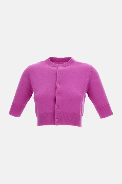 Extreme Cashmere X Short Cardigan No. 474 Super Little In Purple