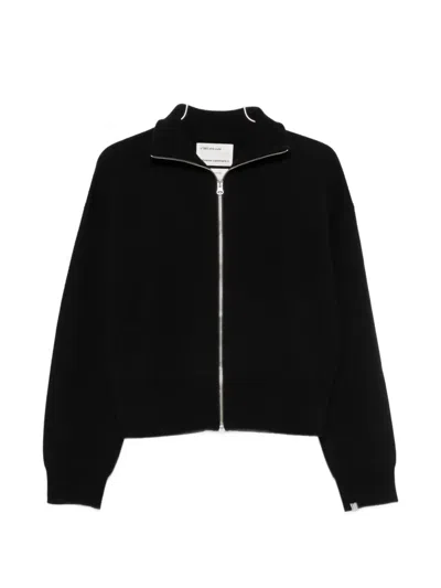 Extreme Cashmere Xtra Cute Zip-up Knitted Cardigan In Black
