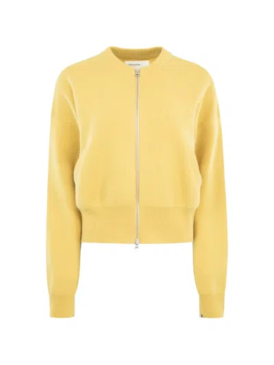 Extreme Cashmere Xtra Fun Zip-up Cardigan In Yellow