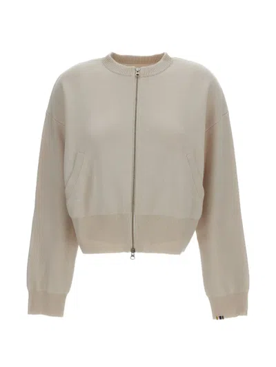 Extreme Cashmere Beige N.478 Xtra Fun Cashmere Zip Cardigan In Neutral