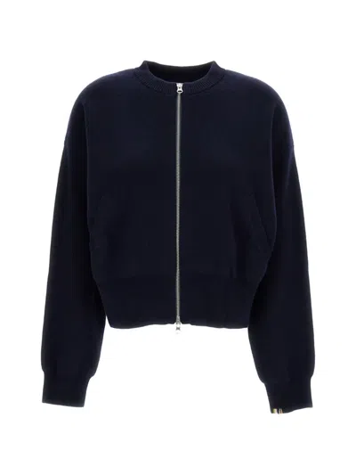 Extreme Cashmere Navy Blue N.478 Xtra Fun Cashmere Zip Cardigan In Multi