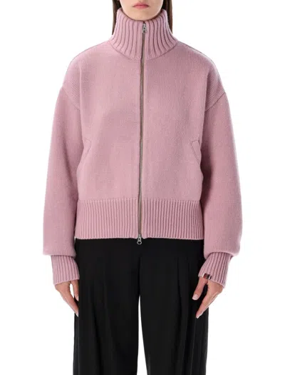 Extreme Cashmere Zip-up Jacket With Minimalist Design And Functional Closure In Pink