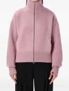 Extreme Cashmere Zip-up Long-sleeve Sweater In Pink