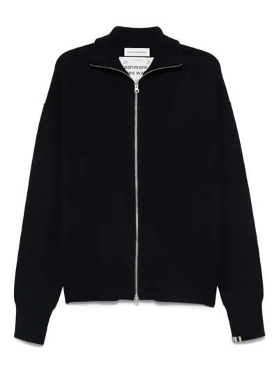 Extreme Cashmere Xtra Cute Three-dimensional Jacquard Cropped Bomber Cardigan In Black