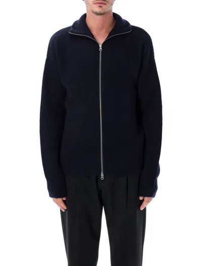 Extreme Cashmere Zip Cardigan Ribbed High Collar Pockets In Transparent