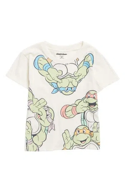 Extreme Concepts Kids' Tmnt Graphic T-shirt In Ecru