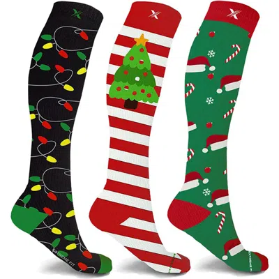 Extreme Fit 3-pack Ankle Length Compression Socks In Multi