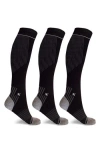 Extreme Fit 3-pack Targeted Support Compression Socks In Black
