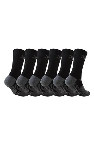 Extreme Fit 6-pack Dri Tech Moisture Control Socks In Black