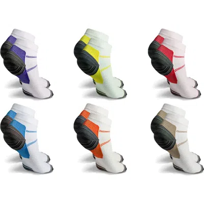 Extreme Fit Gender Inclusive Assorted 6-pack High Energy Compression Ankle Socks In White Assorted